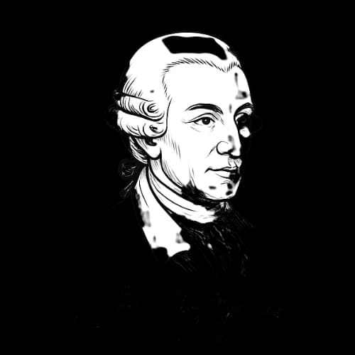 Drawn portrait of Joseph Haydn with signature